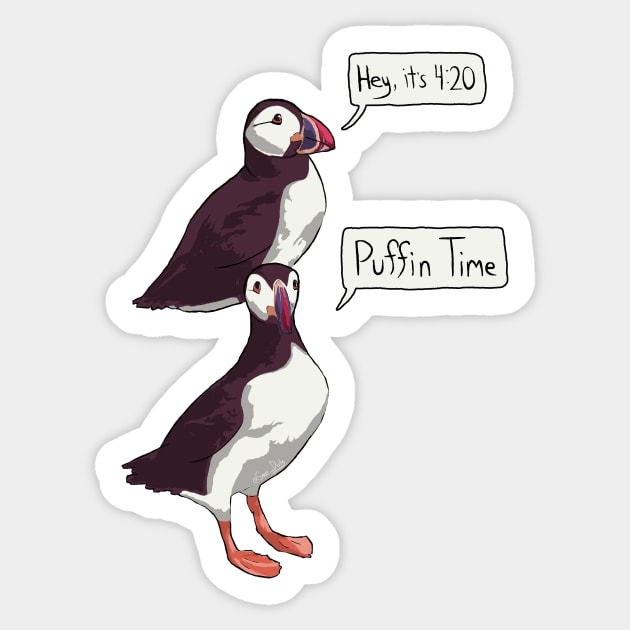 Puffin Time - 'just the birbs' Sticker by BeSmartFightDirty